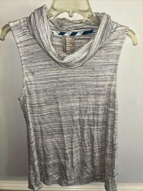 dolan Gray Striped Sleeveless Cowl Neck Top